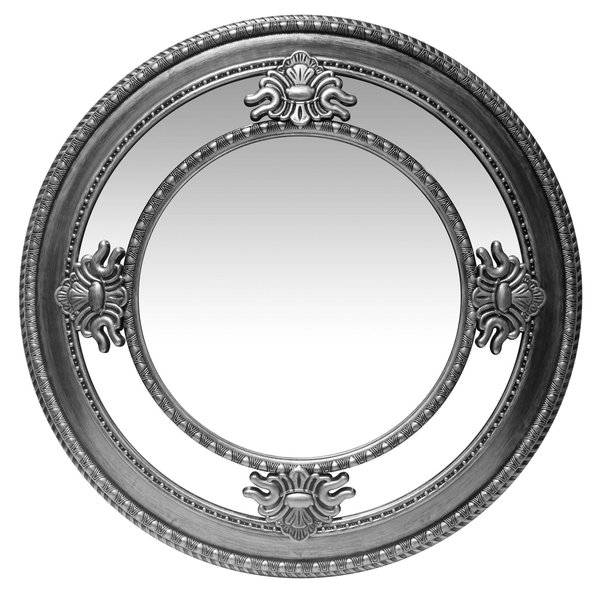 Infinity Instruments Versailles - 23" Round Antique Silver Decorative Frame 15454AS